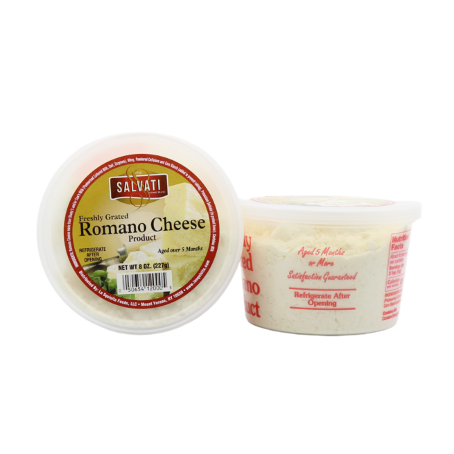 Wholesale Salvati Grated Romano Deli Cup Cheese 8 OZ-12ct Case Bulk