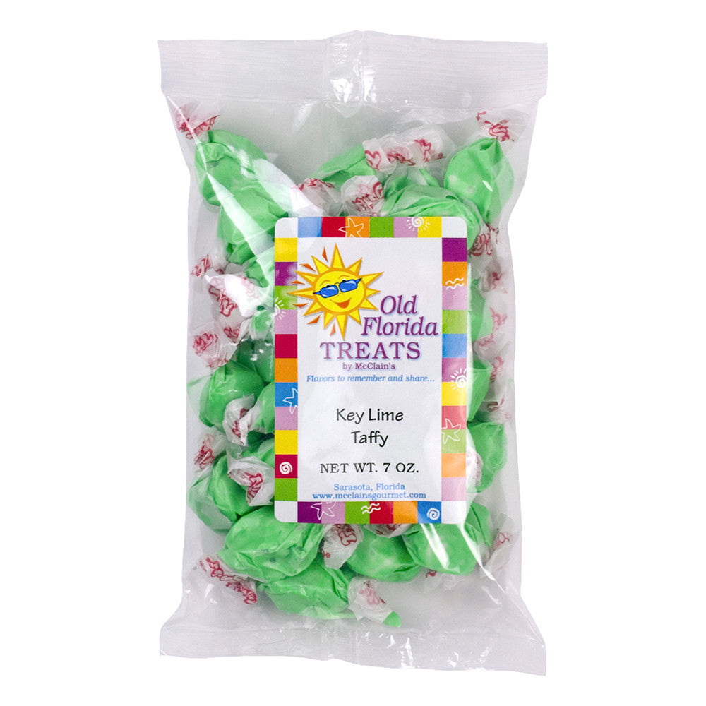 Wholesale Old Florida Treats Key Lime Taffy 7 Oz Bag *Fl Dc Only*-12ct Case Bulk