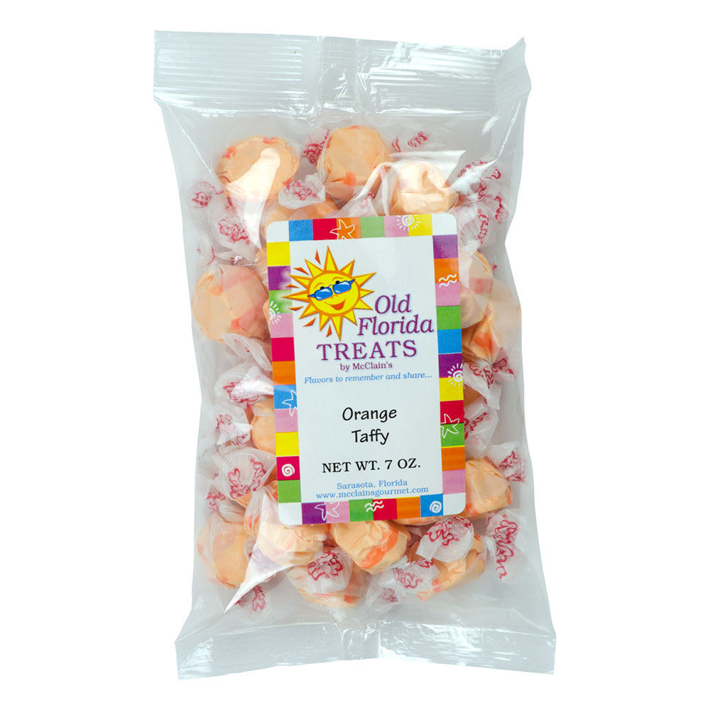 Wholesale Old Florida Treats Orange Taffy 7 Oz Bag *Fl Dc Only*- Bulk