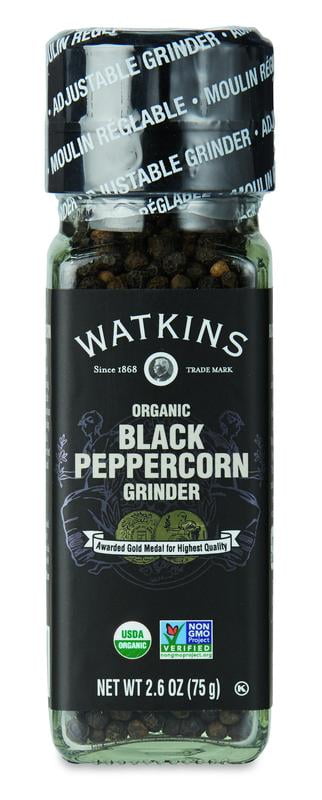 Watkins Inc. Organic Black Peppercorn Grinder 2.6 oz