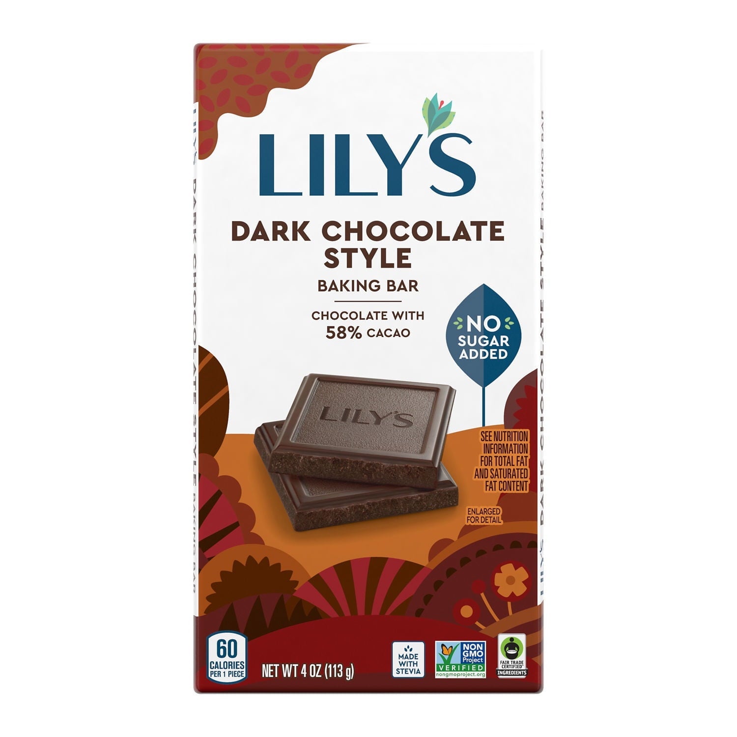 Lilys Dark Chocolate Baking Bar 4 Oz