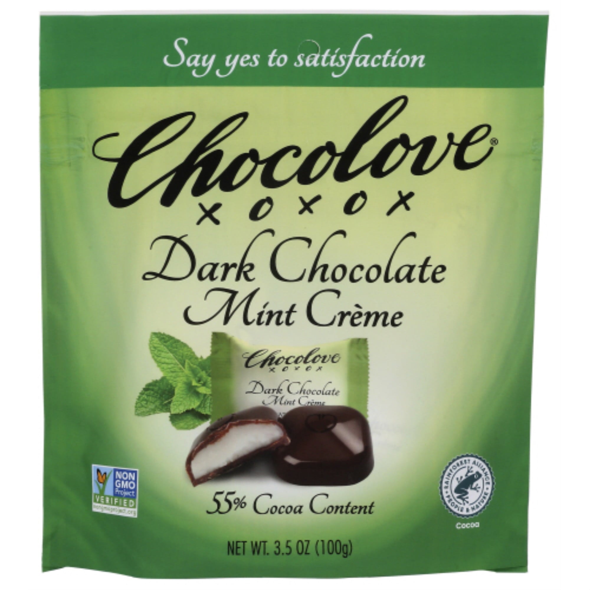 Chocolove Bites Dark Chocolate Mint Creme 3.5 Oz Pouch