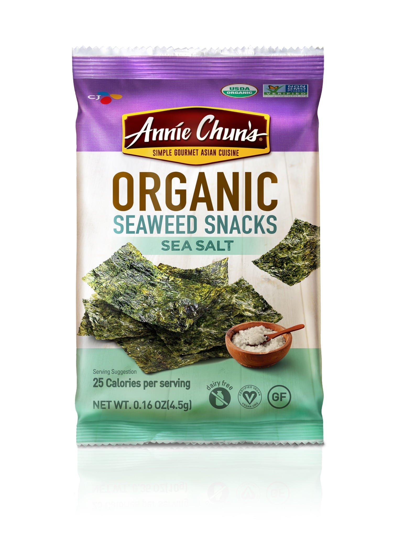 Annie Chuns Organic Seaweed Snacks Sea Salt 0.16 oz Bag