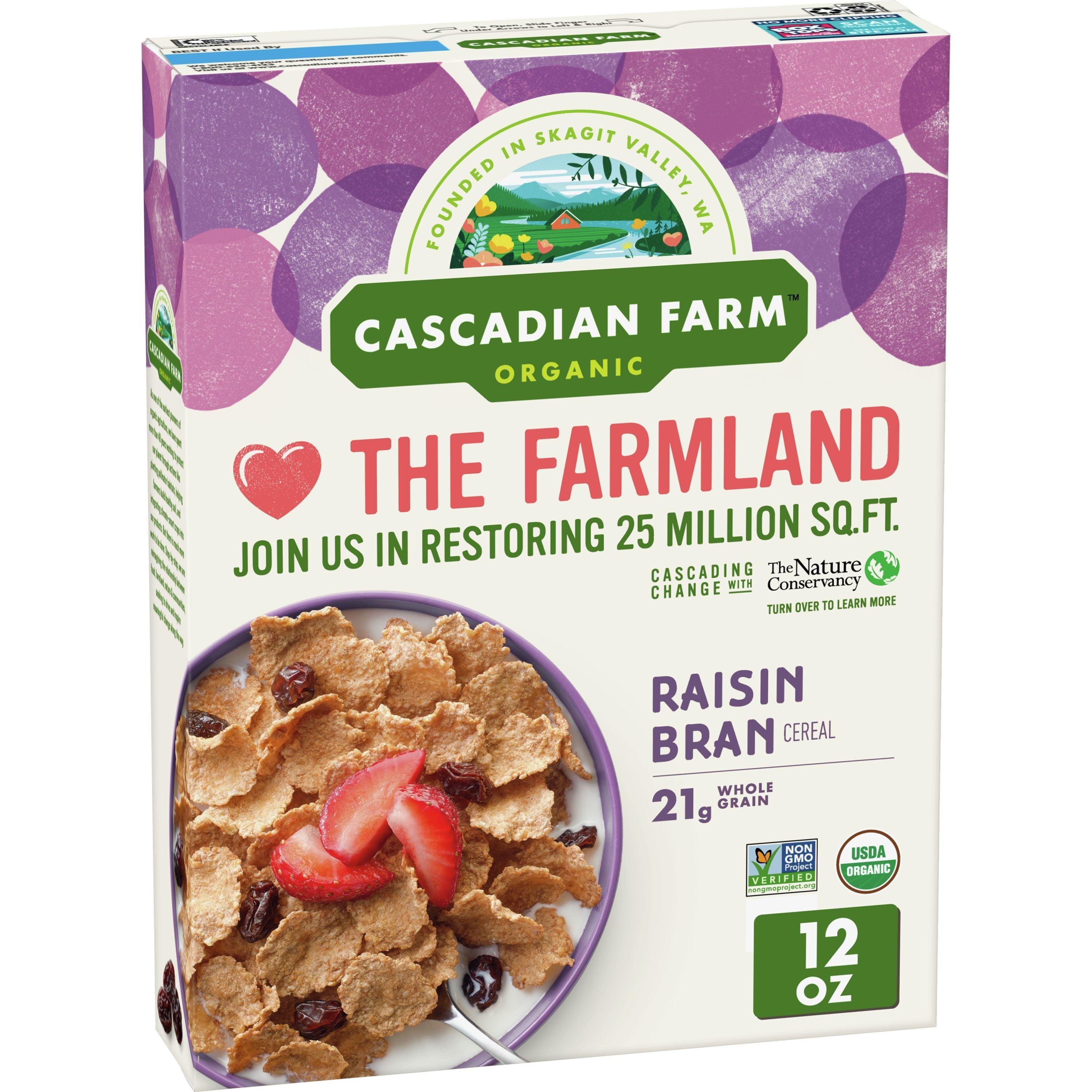 Cascadian Farm Organic The Farmland Raisin Bran Cereal 12 Oz Box