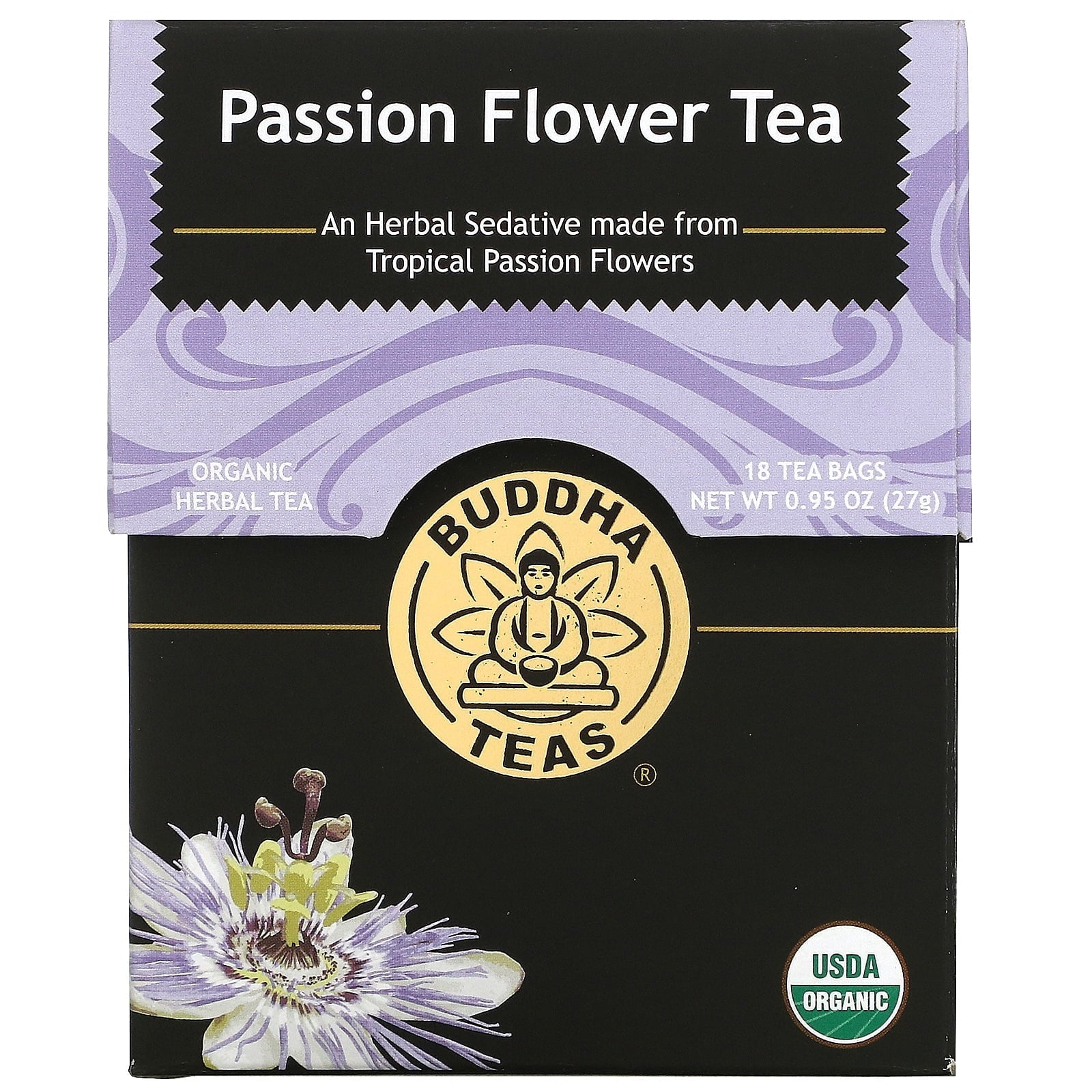 Buddha Teas Passion Flower Tea 18 Bags Box