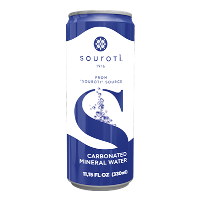 Souroti Water Sparkling  {Can} 330 Ml