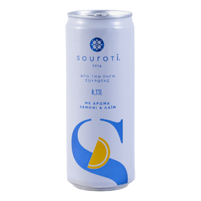 Wholesale Souroti Water Sparkling Lemon & Lime {Can} 330 Ml- Bulk