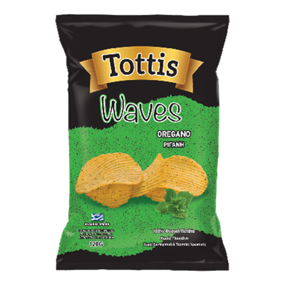 Wholesale Tottis Chips Waves W/ Oregano 90 Gram- Bulk