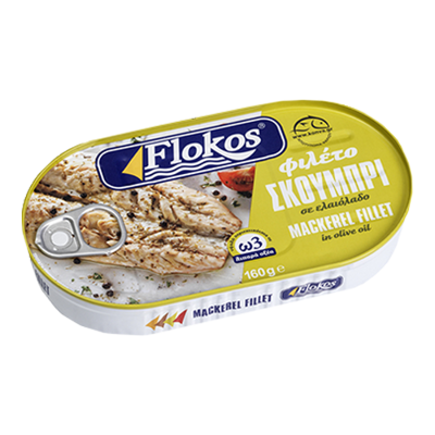 Wholesale Flokos Mackerel Fillet In Olive Oil 160 G- Bulk