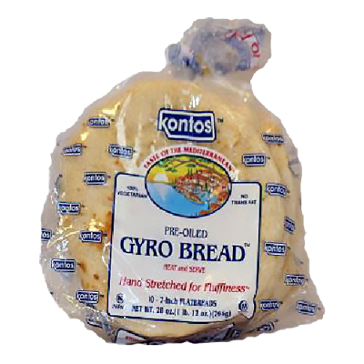 Wholesale Kontos Pita Pre-Oiled (Gyro Bread) 10 Pc.- Bulk