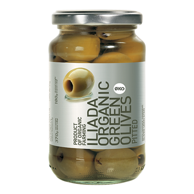 Wholesale Iliada Olives Green Pitted Organic (Jar) 370 G- Bulk