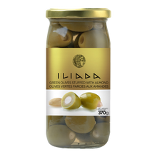 Wholesale Iliada Olives Green Stuffed W/Almond (Jar) 370 G- Bulk