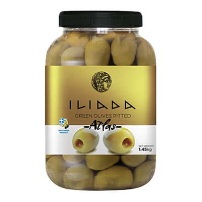 Wholesale Iliada Olives Green Pitted Atlas Pre-Pack 1.45 Kg- Bulk