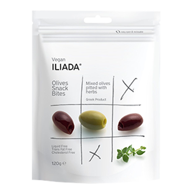 Wholesale Iliada Olives Pitted W/Herbs Snack Bites 120 G- Bulk