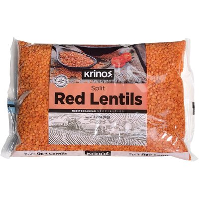Krinos Split Red Lentils 2.2lb (1kg) bag