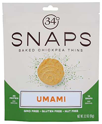 34 Degrees Umami Snaps Baked Chickpea Thins 3.2 oz Bag