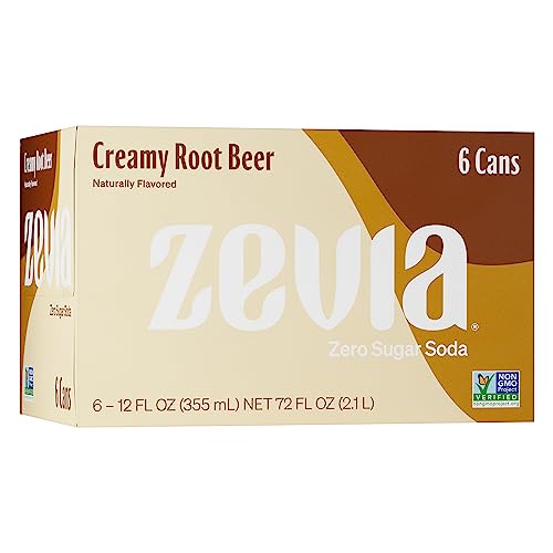 Zevia Zero Calorie Soda Creamy Root Beer 12 Oz