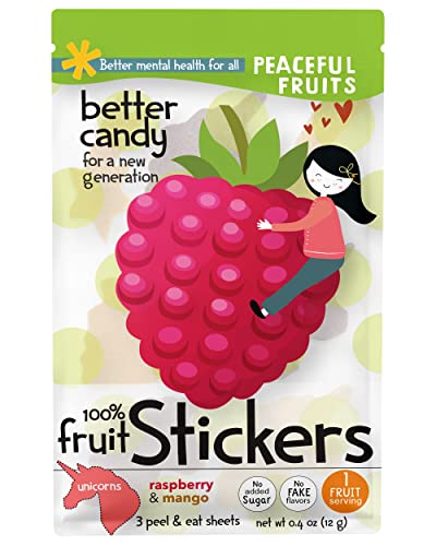Peaceful Fruits Mango Raspberry Stickers Candy 0.4 Oz