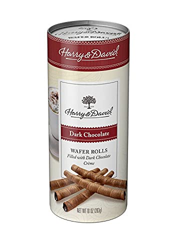 Harry & David Dark Chocolate Wafer Rolls Tin 10 oz Bag