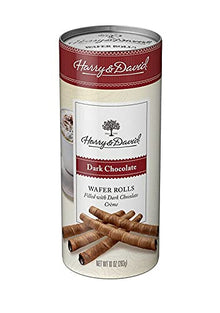 Harry & David Dark Chocolate Wafer Rolls Tin 10 oz Bag