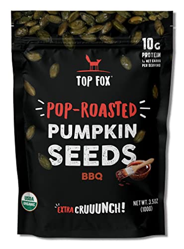 Top Fox Snacks Organic Pop-Roasted Pumpkin Seeds 3.5 Oz