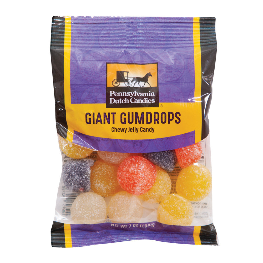 Wholesale Pdc Clear Window Bag Giant Gum Drops Peg Bag 7 Oz- Bulk