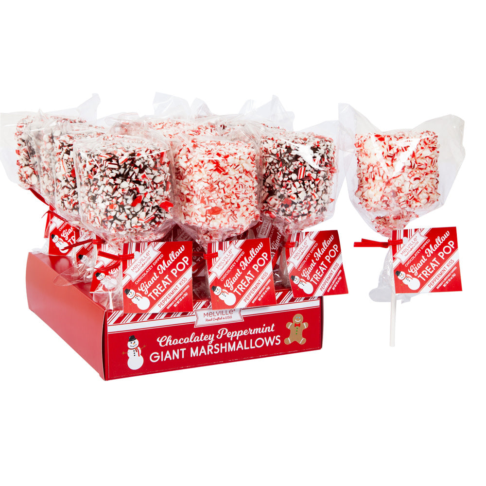 Wholesale Giant Crushed Peppermint Marshmallow Pop 1.7 Oz-12ct Case Bulk