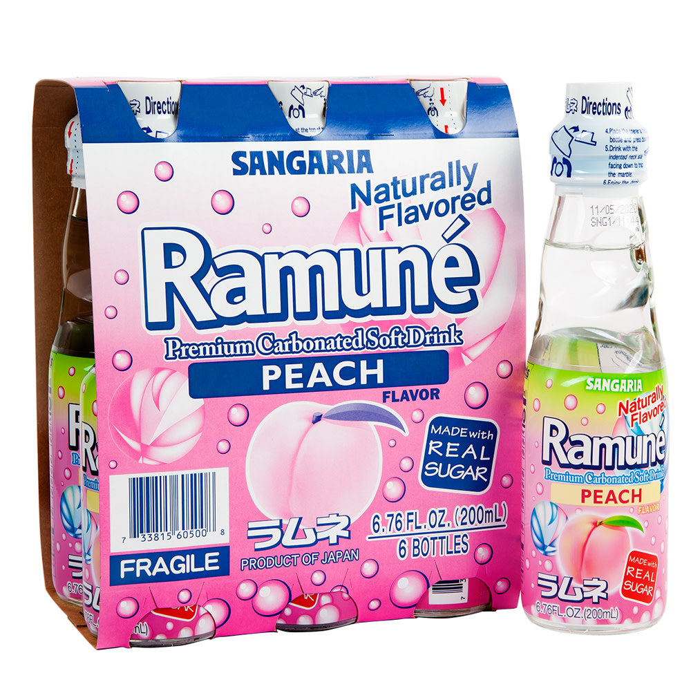 Wholesale Ramune Peach Soda 6.76 Oz Bottle- Bulk