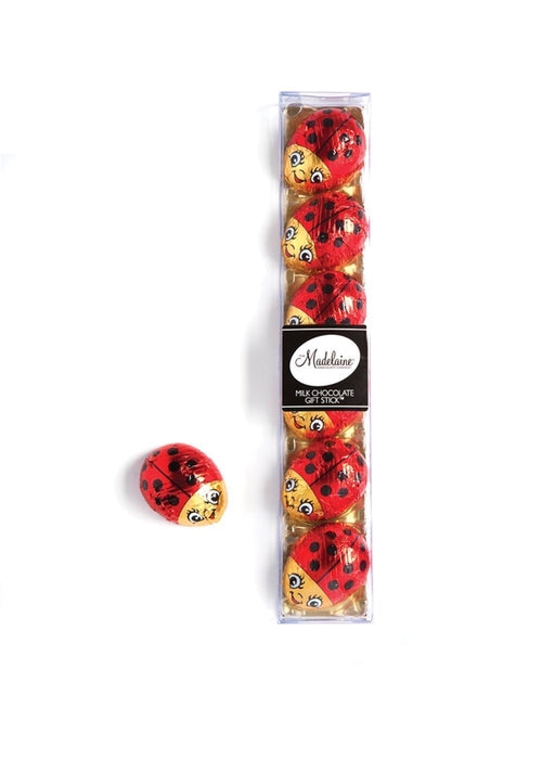 Wholesale Madelaine Chocolate 3 Oz. Lady Bug Gift Stick-144 Ct Box Bulk