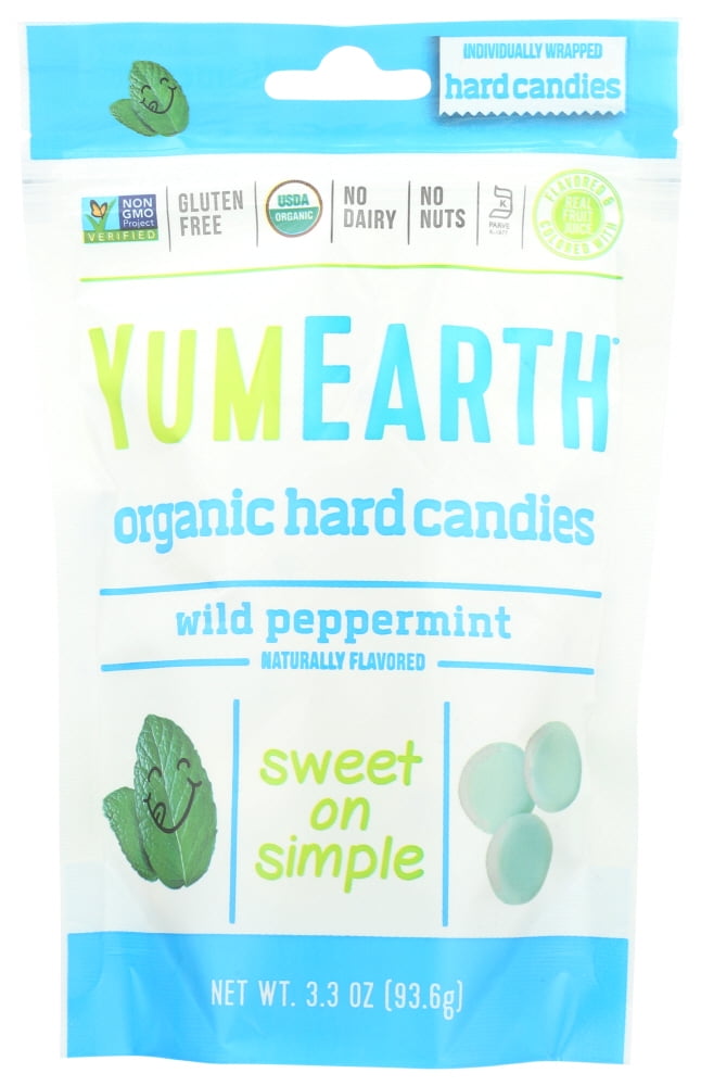 Yummy Earth Organic Mint Drops Wild Peppermint 3.3 Oz