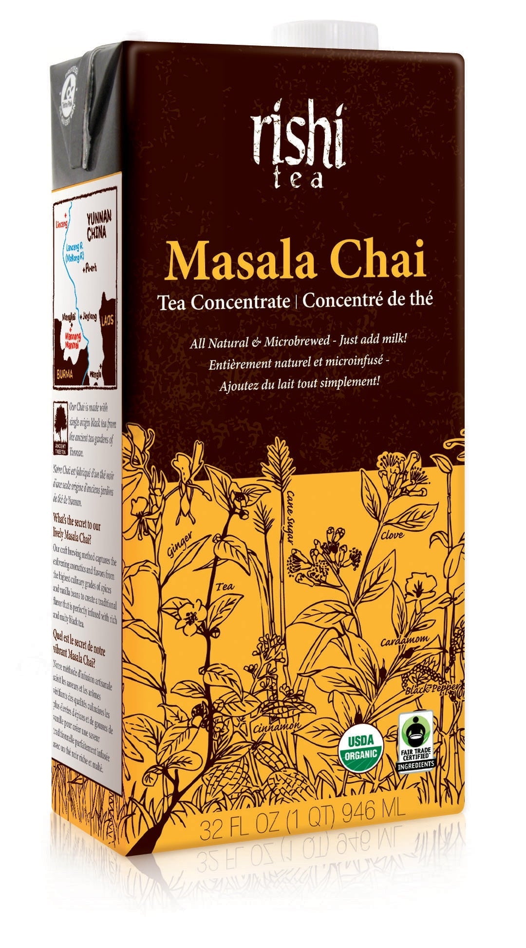 Rishi Tea Masala Chai Concentrate 32 Fl Oz Carton
