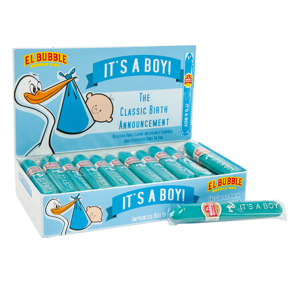 Wholesale It'S A Boy Bubble Gum Cigar 36 Pc-24ct Case Bulk