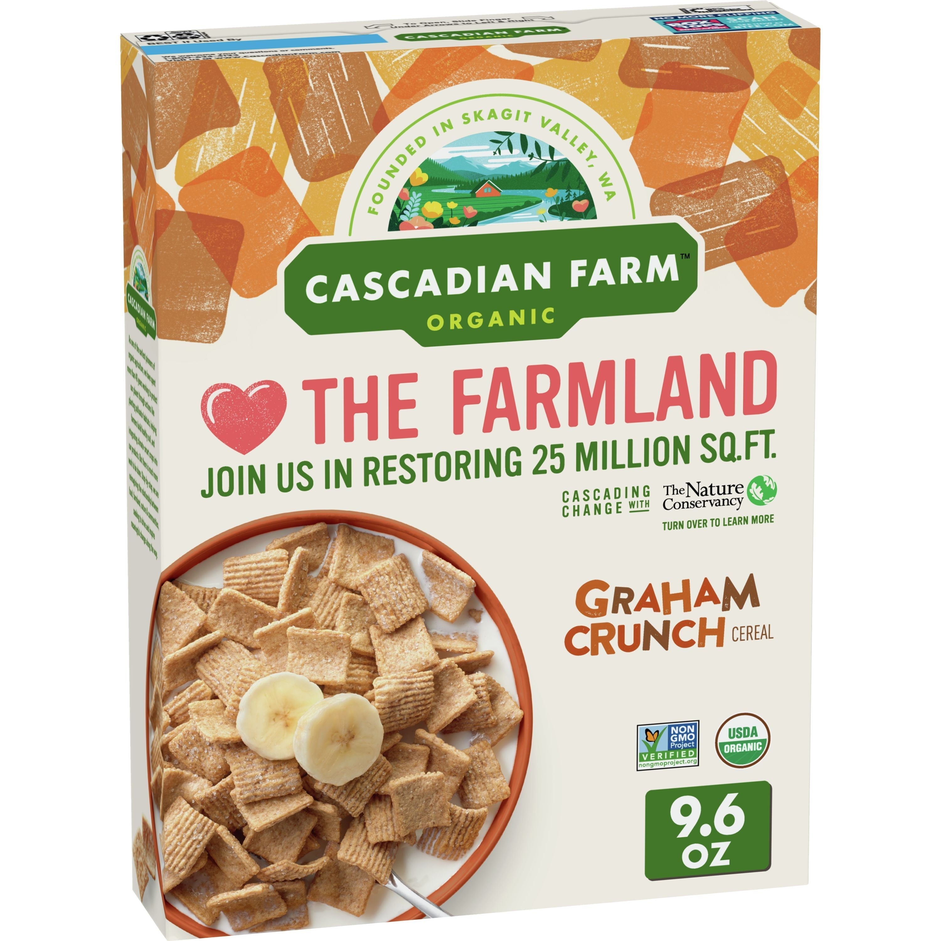 Cascadian Farm Organic Graham Crunch Cereal 9.6 Oz Box