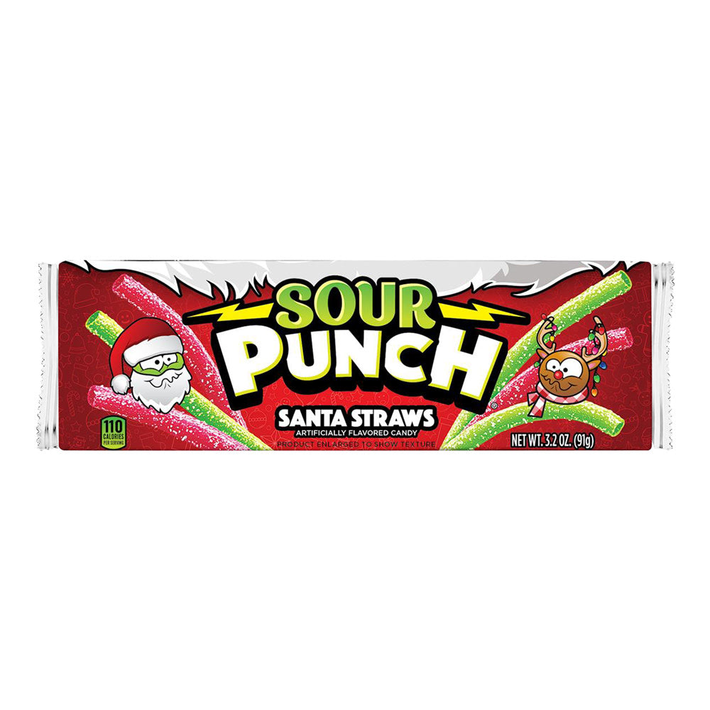 Wholesale Sour Punch Santa Straws 3.7 Oz- Bulk