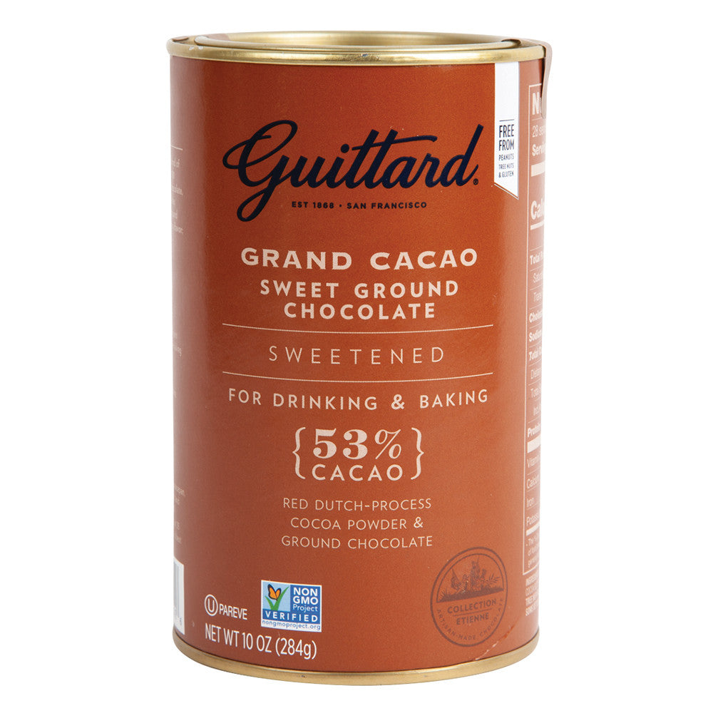 Wholesale Guittard Grand Cacao Sweetened 53% 10 Oz Can-9ct Case Bulk