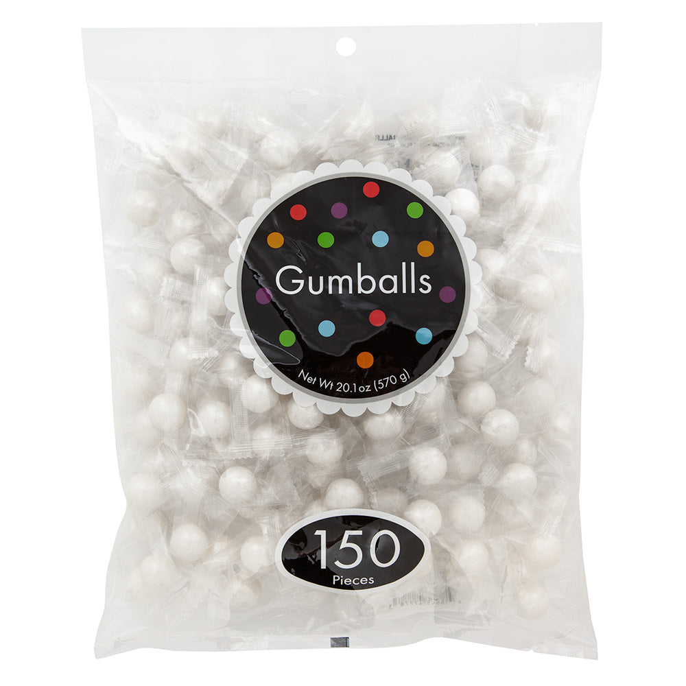 Wholesale Gumballs Shimmer White Fruit Wrapped Gumballs 150 Ct Bag- Bulk