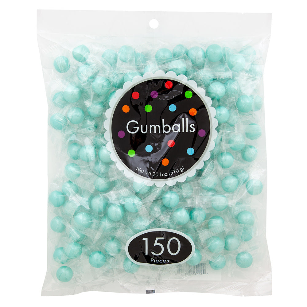 Wholesale Gumballs Robin Egg Blue Cotton Candy Wrapped Gumballs 150 Ct Bag- Bulk