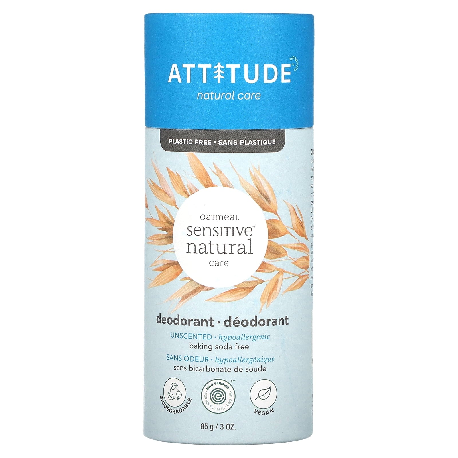 Attitude® Oatmeal Sensitive Baking Soda Free Deodorant Stick