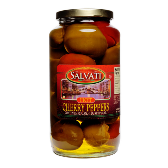 Wholesale Salvati Hot Cherry Peppers 32 oz- Bulk