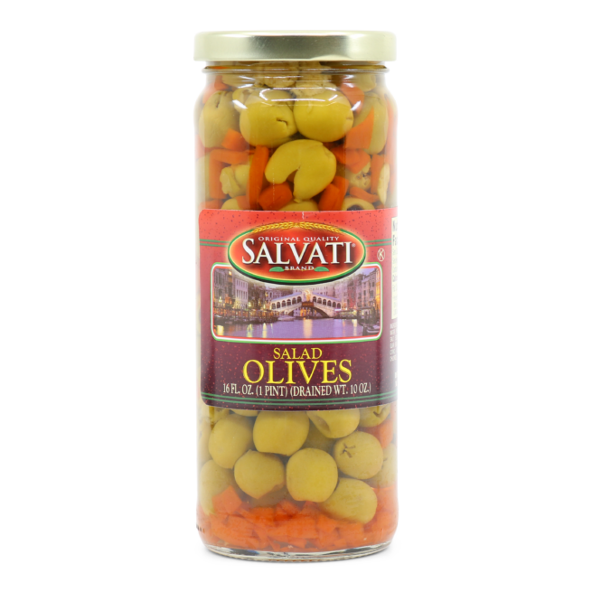 Wholesale Salvati Salad Olives 16 OZ-12 Ct Case Bulk