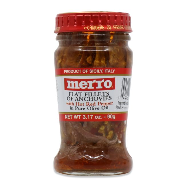 Merro Hot Anchovy Fillets in Olive Oil 3.1 OZ