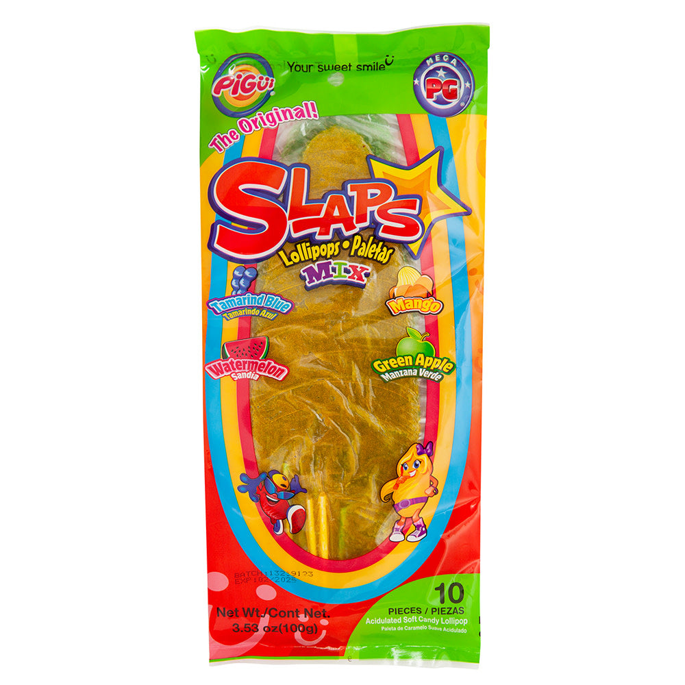 Wholesale Slaps Lollipops Assorted 10 Piece 3.33 Oz-25ct Case Bulk