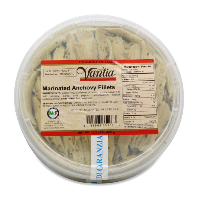 Wholesale Vantia Pickled White Anchovies 1 kg- Bulk