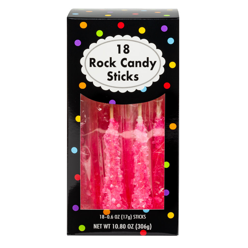 Wholesale Rock Candy Bright Pink Wrapped 18 Ct 10.8 Oz Box- Bulk