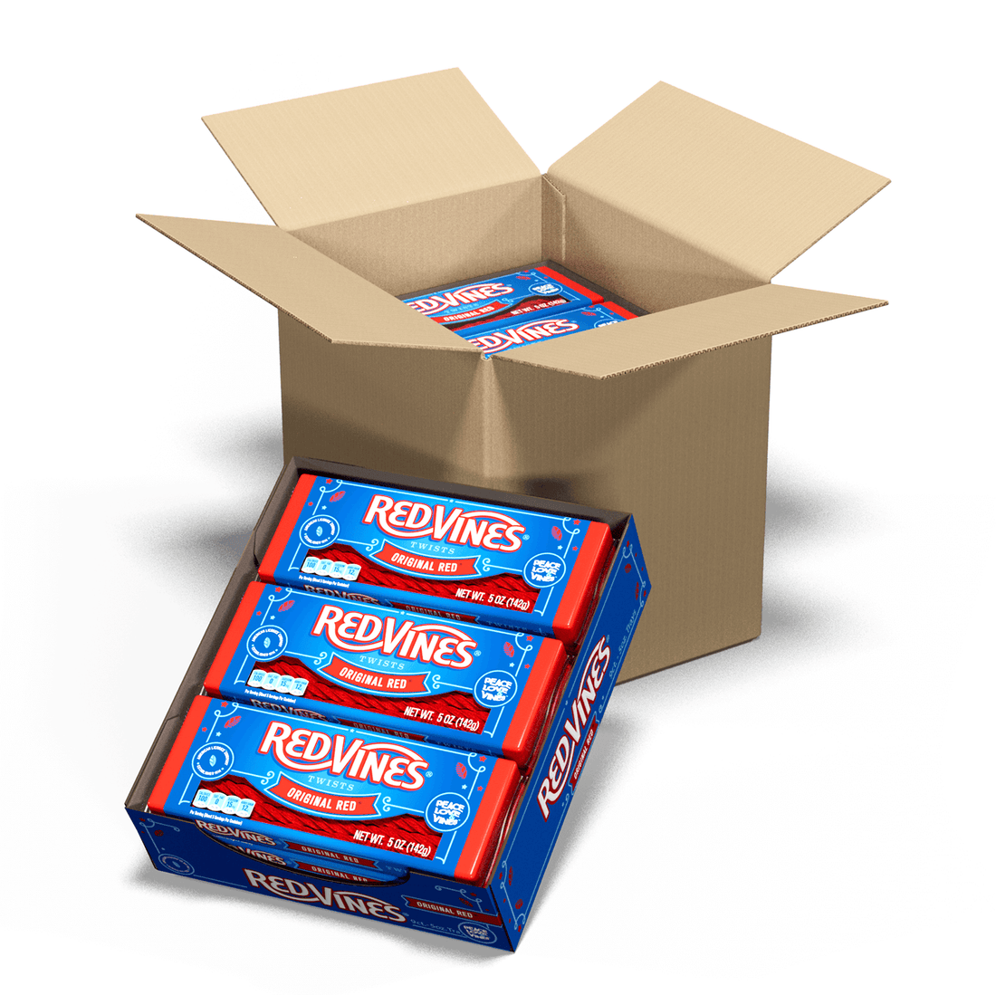 Wholesale Red Vines Original Red Chewy Licorice Twists 5 Oz Trays- Bulk