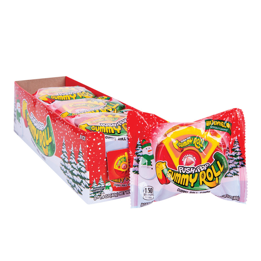 Wholesale Push Pop Christmas Gummy Roll 1.4 Oz-24ct Case Bulk