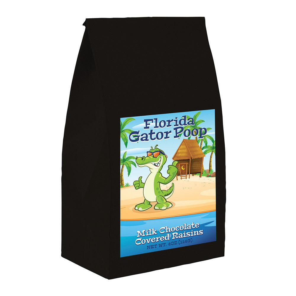 Wholesale Amusemints Florida Gator Poop Milk Chocolate Covered Raisins 4Oz Bag-24ct Case Bulk