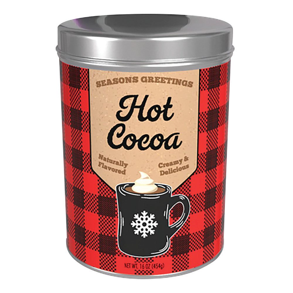 Wholesale Winter Warmers Red Plaid Hot Cocoa 16 Oz Tin-6ct Case Bulk