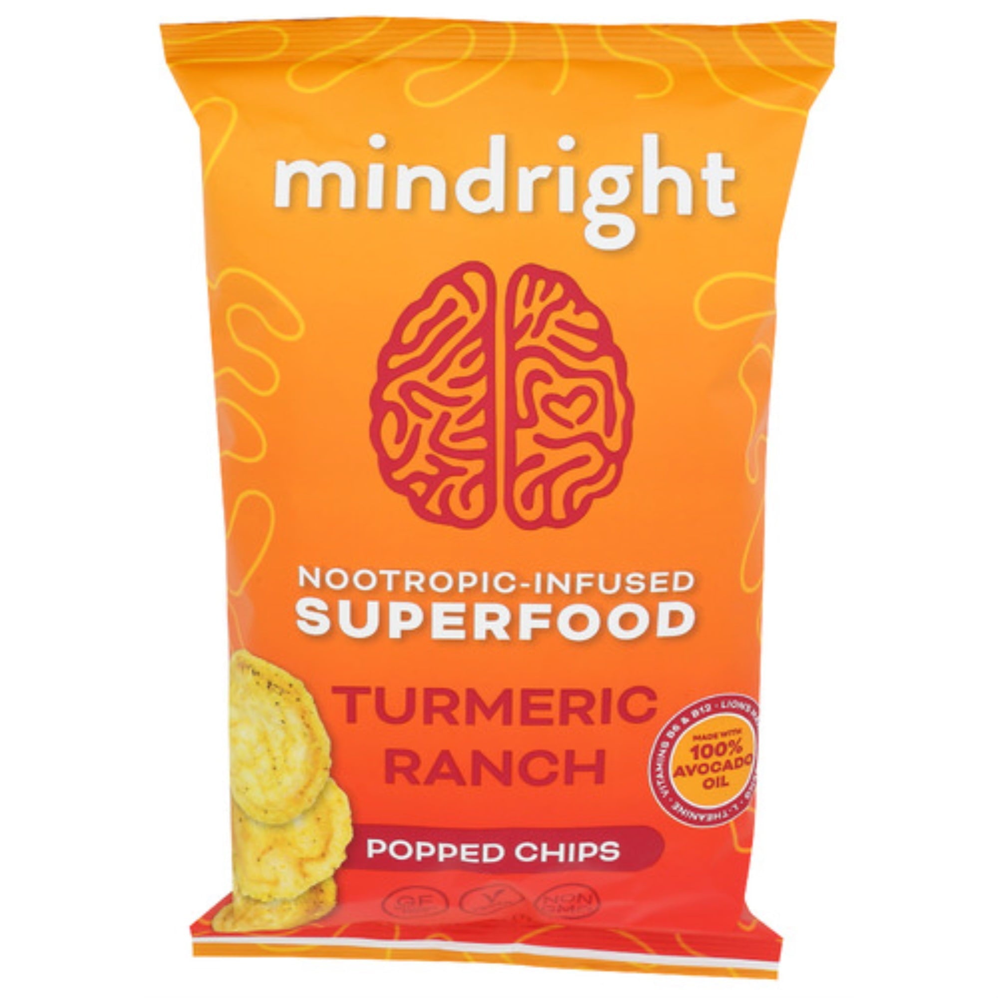 Mindright Turmeric Ranch Popped Chips 4 Oz Bag