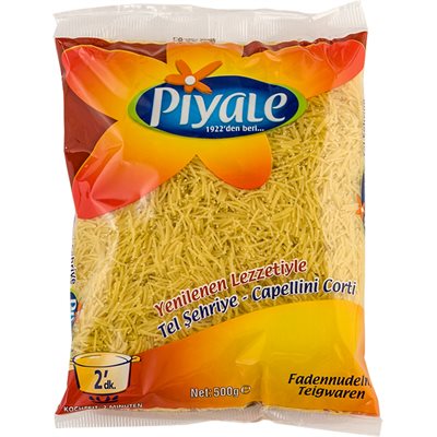 Wholesale Piyale Capellini Corti (Tel Sehriye) 500G Bag-20 Ct Case Bulk